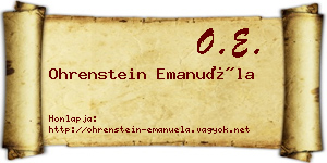 Ohrenstein Emanuéla névjegykártya